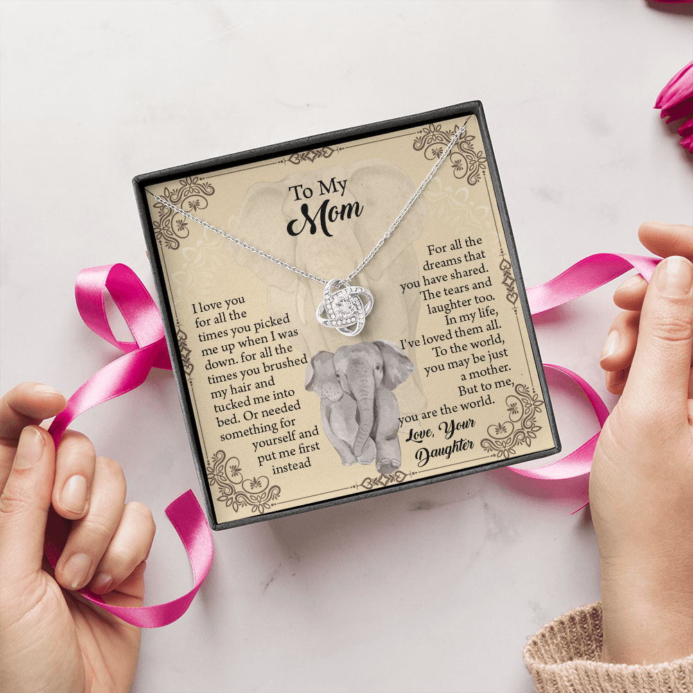 To My Mom Necklace, Mothers Day Necklace, Mom Birthday Gift From Daughter, Message Card Jewelry For Mom