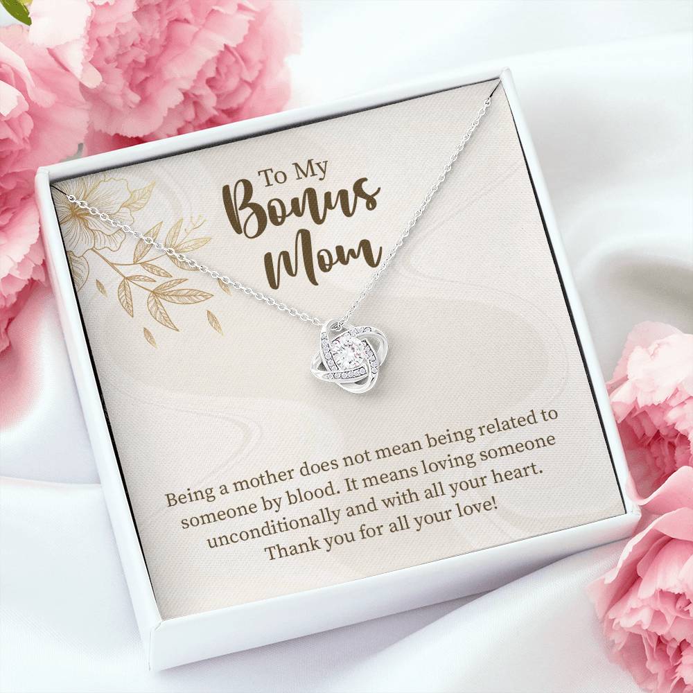 UNIDAZE To My Bonus Mom Christmas Gift Necklace, Unbiological Mom Gift, Step Mom Gift, Forever Love Necklace on Message Card, Foster Mom Gift ShineOn Fulfillment C30011TG C30011TR PB23-WOOD PT-4377 TNM-1 USER-188348