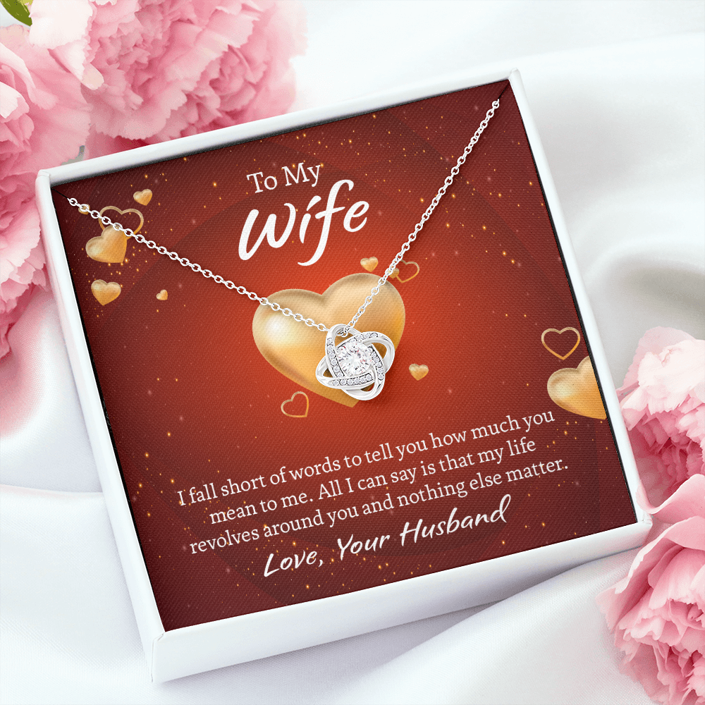 To My Wife Love Knot Necklace, Wife Jewelry, Necklace for Wife, Anniversary Gift for Wife, Wife Birthday Gift