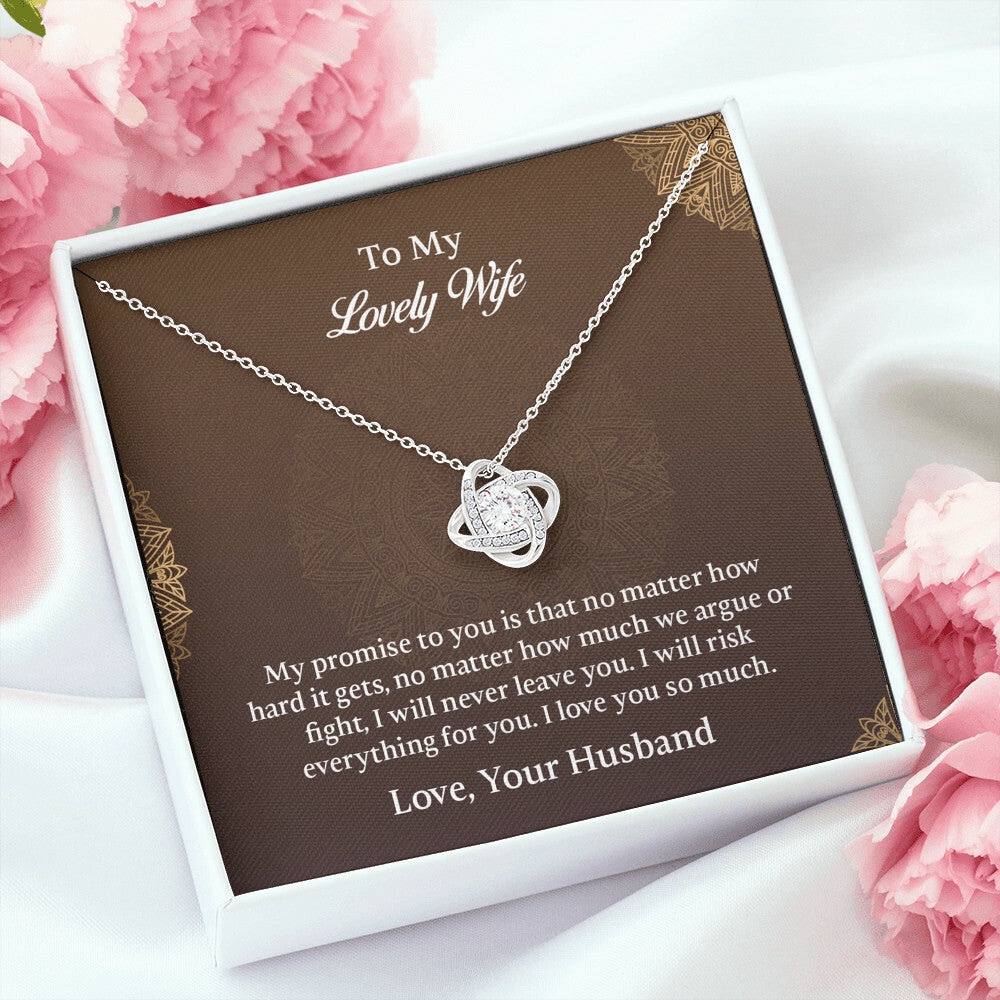 To My Wife Love Knot Necklace, Wife Jewelry, Anniversary Gift for Wife, Wife Birthday Gift, Necklace for Wife