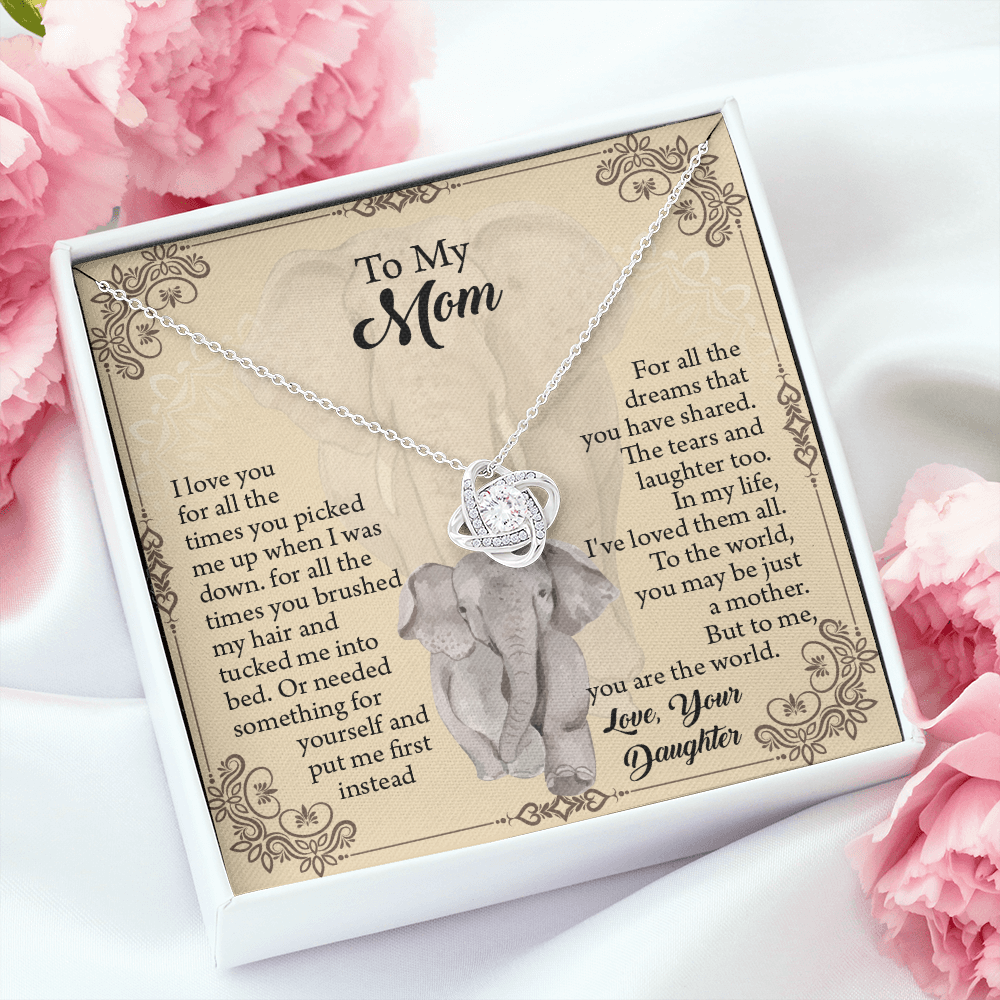 To My Mom Necklace, Mothers Day Necklace, Mom Birthday Gift From Daughter, Message Card Jewelry For Mom