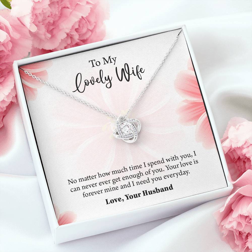 To My Lovely Wife Love knot Necklace, Wife Jewelry, Anniversary gift for Wife, Wife Birthday Gift, Necklace for Wife, Gift for Her