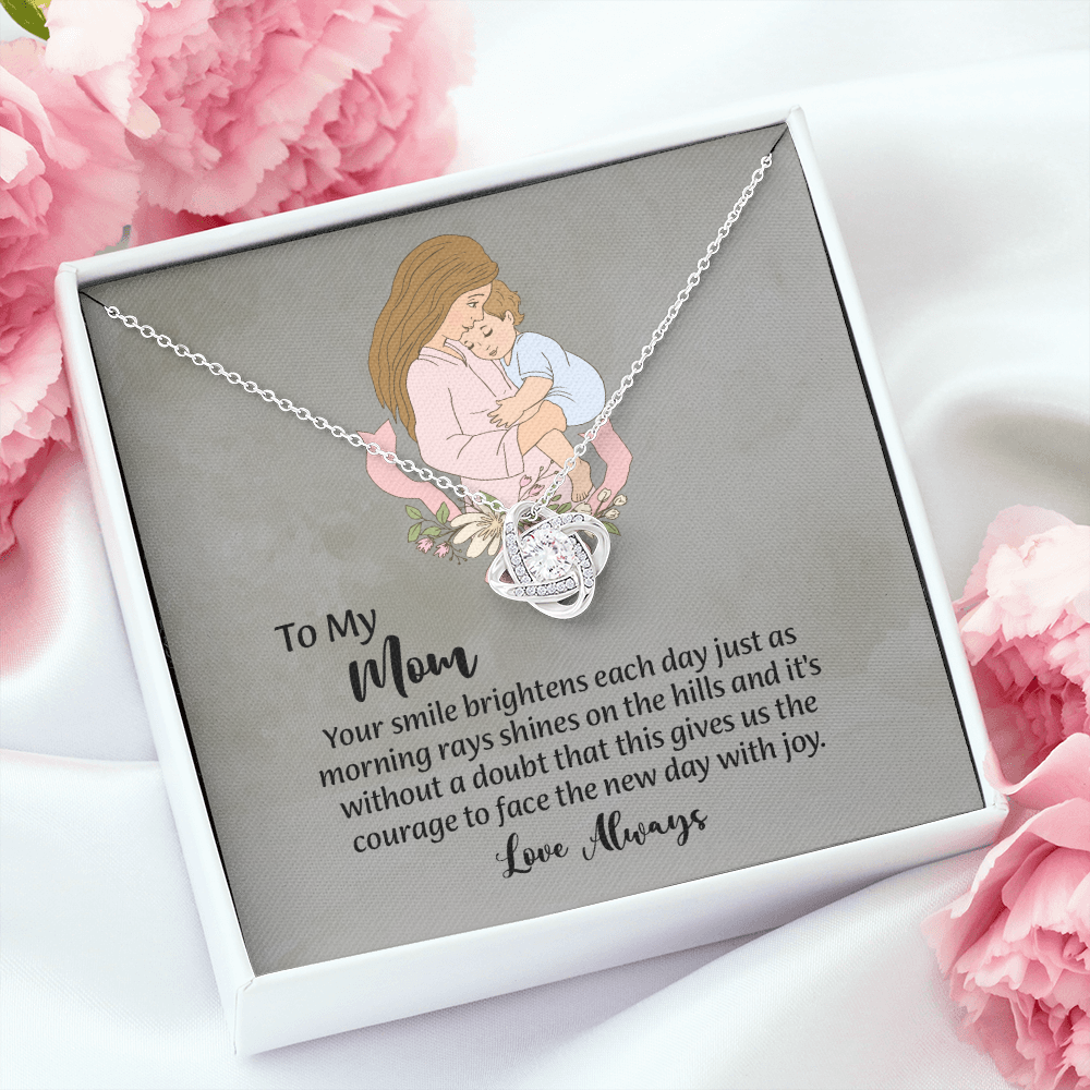 To My Mom Love Knot Necklace from Daughter, Mothers Day Gift for Mom, Thoughtful Present from Son