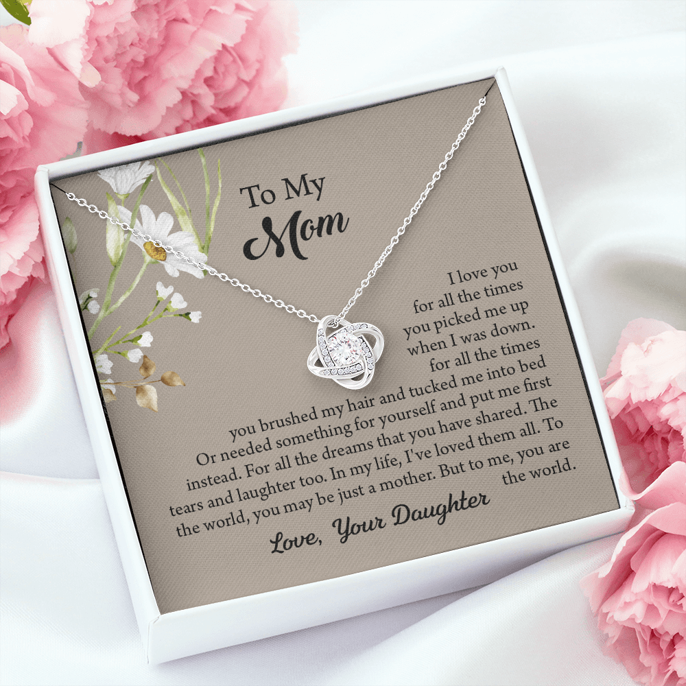 To My Mom Necklace, Mothers Day Necklace, Mom Birthday Gift From Daughter, Message Card Jewelry For Mom