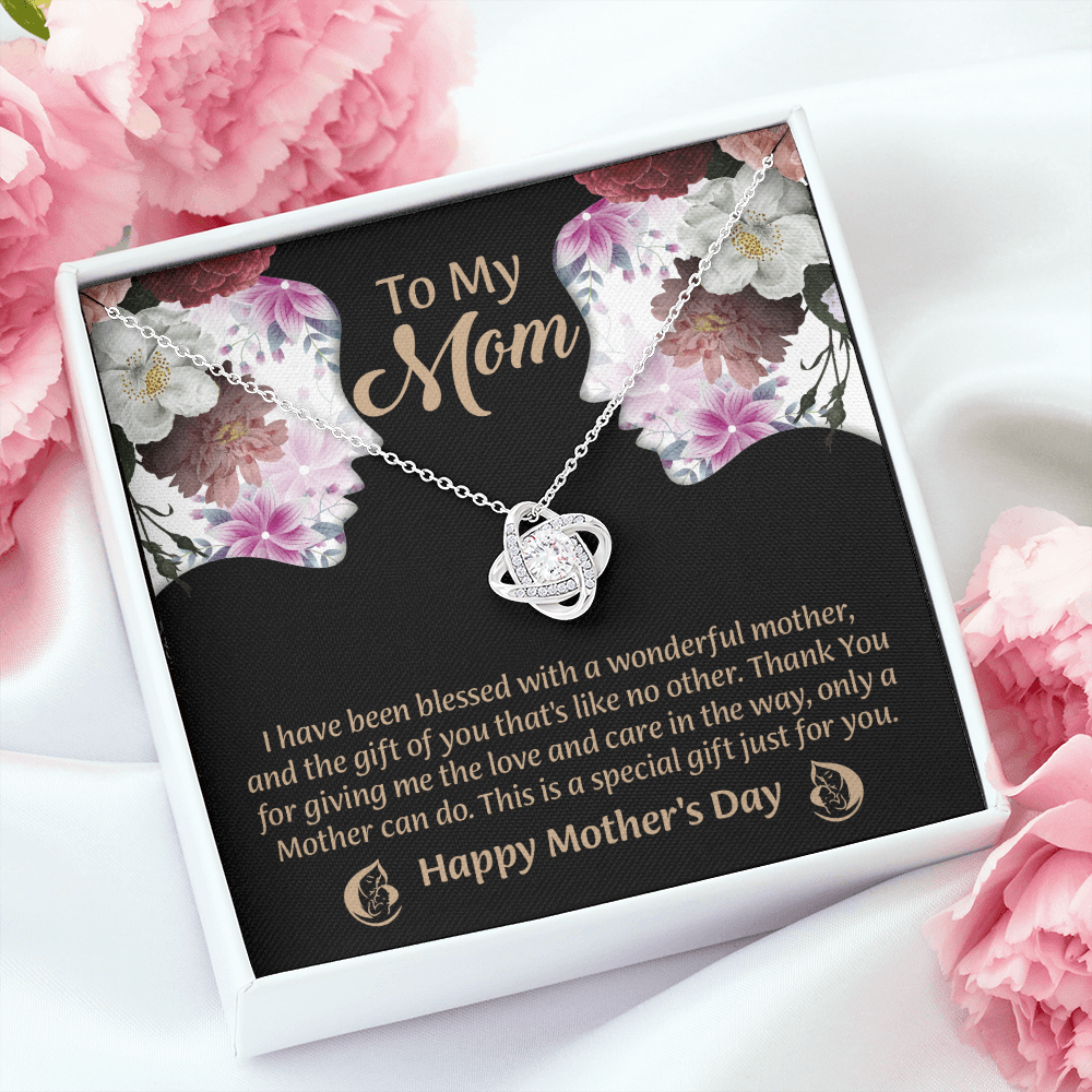 To My Mom Love Knot Necklace From Daughter, Thoughtful Present From Son, Mothers Day Gift To Mom