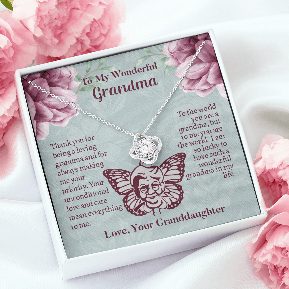 To My Wonderful Grandma Love Knot Necklace, Grandmother Necklace, Grandma Gift, Gift For Grandma from granddaughter