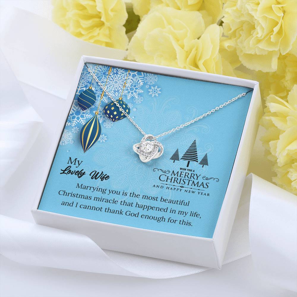 UNIDAZE To My Lovely Wife - Christmas Gift - Pendant Necklace Message Card ShineOn Fulfillment C30011TG C30011TR PB23-WOOD PT-4377 TNM-1 USER-188348