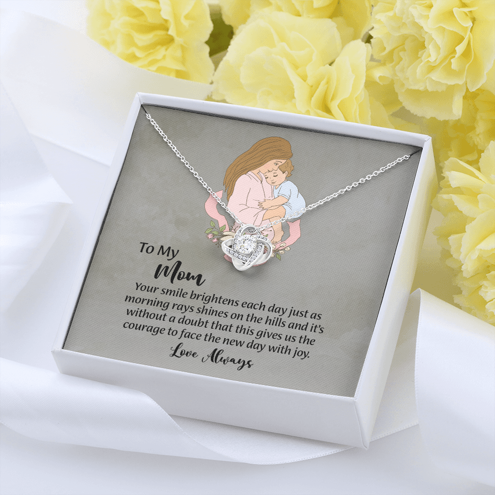 To My Mom Love Knot Necklace from Daughter, Mothers Day Gift for Mom, Thoughtful Present from Son