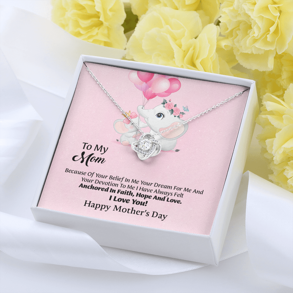 To My Mom Love Knot Necklace From Daughter, Thoughtful Present From Son, Mothers Day Gift To Mom