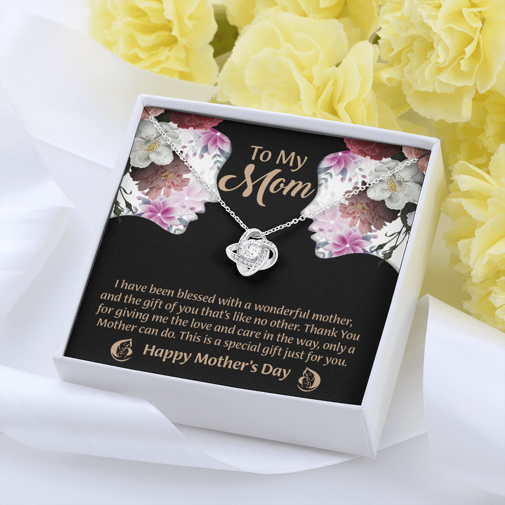 To My Mom Love Knot Necklace From Daughter, Thoughtful Present From Son, Mothers Day Gift To Mom