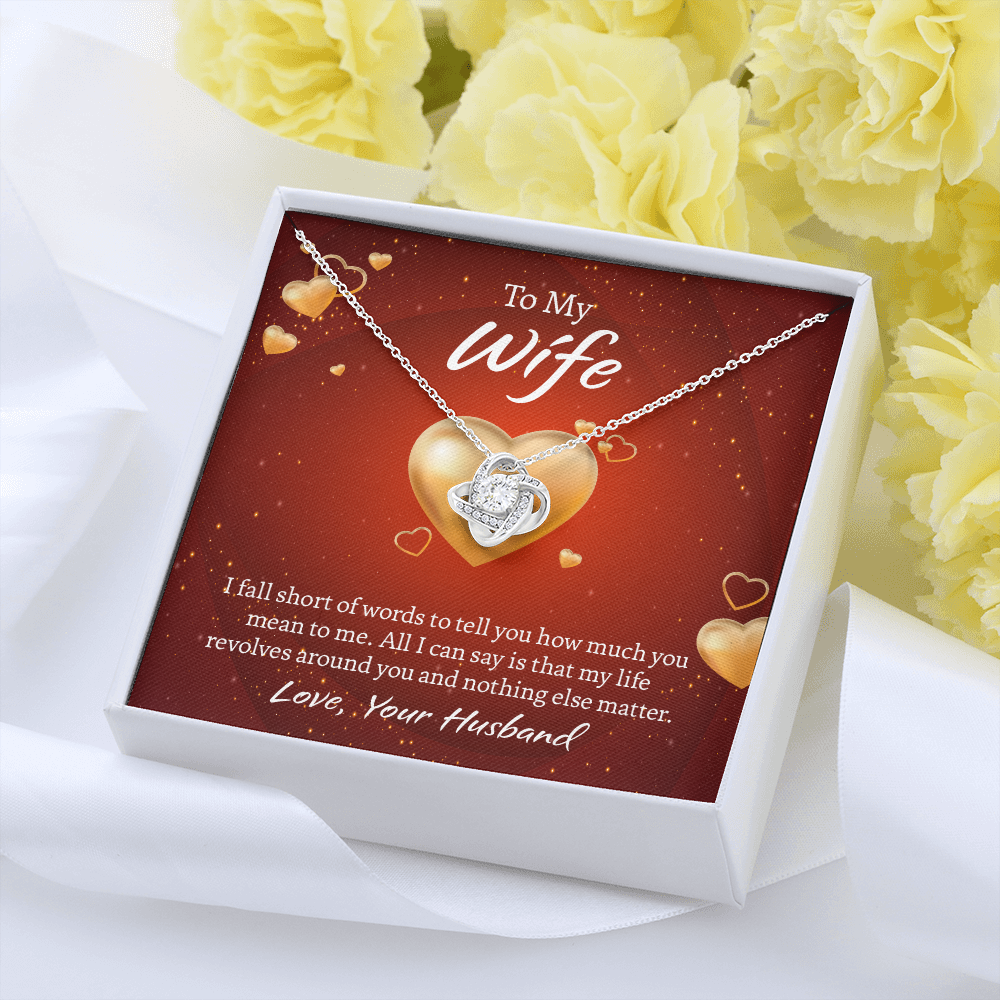 To My Wife Love Knot Necklace, Wife Jewelry, Necklace for Wife, Anniversary Gift for Wife, Wife Birthday Gift