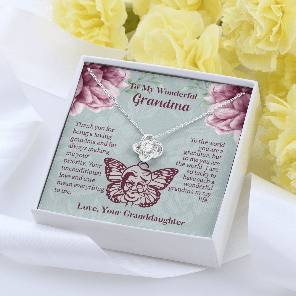 To My Wonderful Grandma Love Knot Necklace, Grandmother Necklace, Grandma Gift, Gift For Grandma from granddaughter