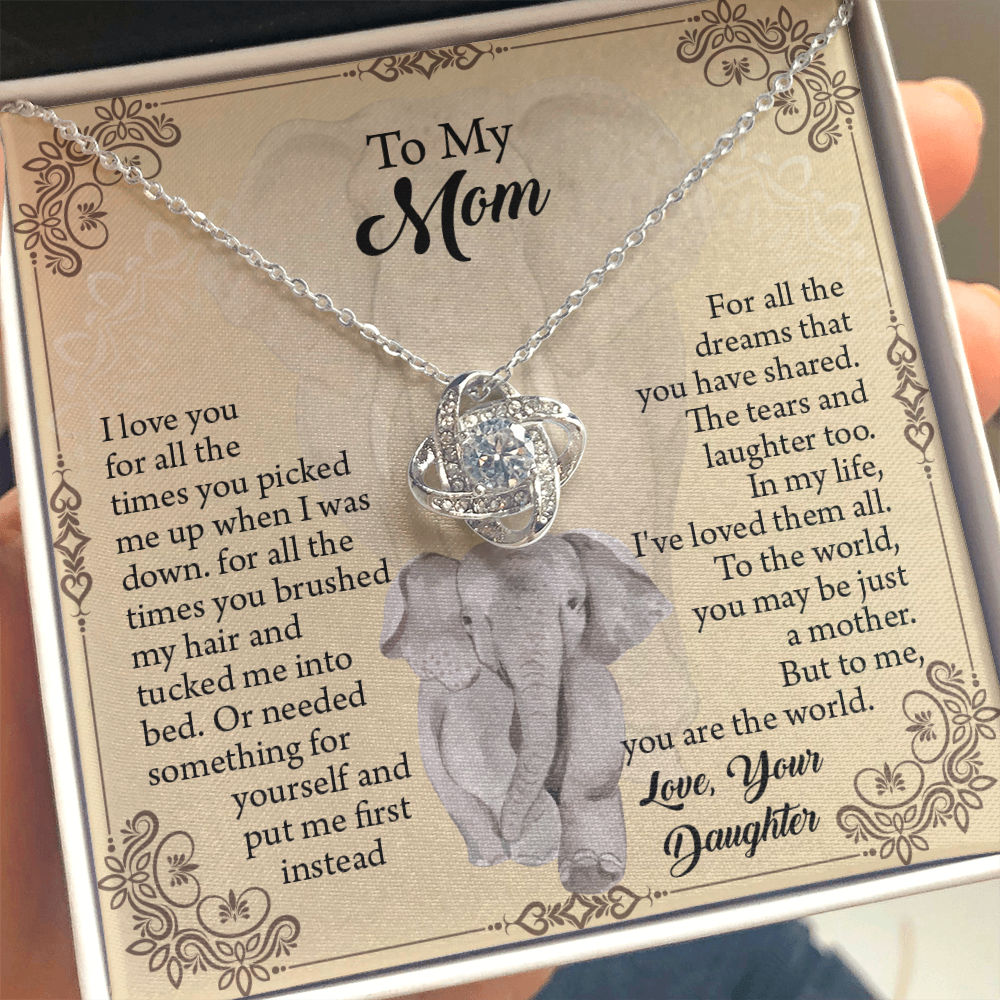 To My Mom Necklace, Mothers Day Necklace, Mom Birthday Gift From Daughter, Message Card Jewelry For Mom
