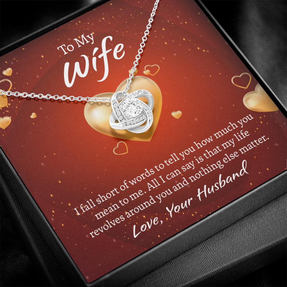 To My Wife Love Knot Necklace, Wife Jewelry, Necklace for Wife, Anniversary Gift for Wife, Wife Birthday Gift
