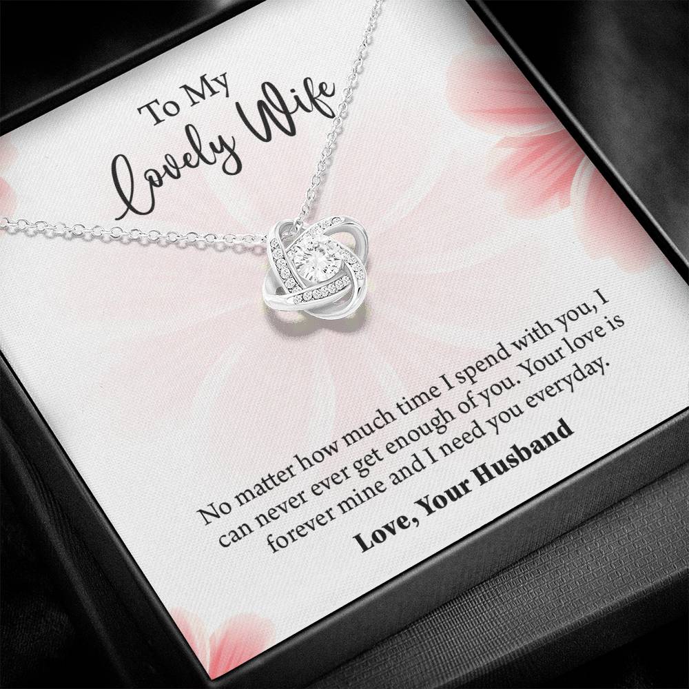 To My Lovely Wife Love knot Necklace, Wife Jewelry, Anniversary gift for Wife, Wife Birthday Gift, Necklace for Wife, Gift for Her