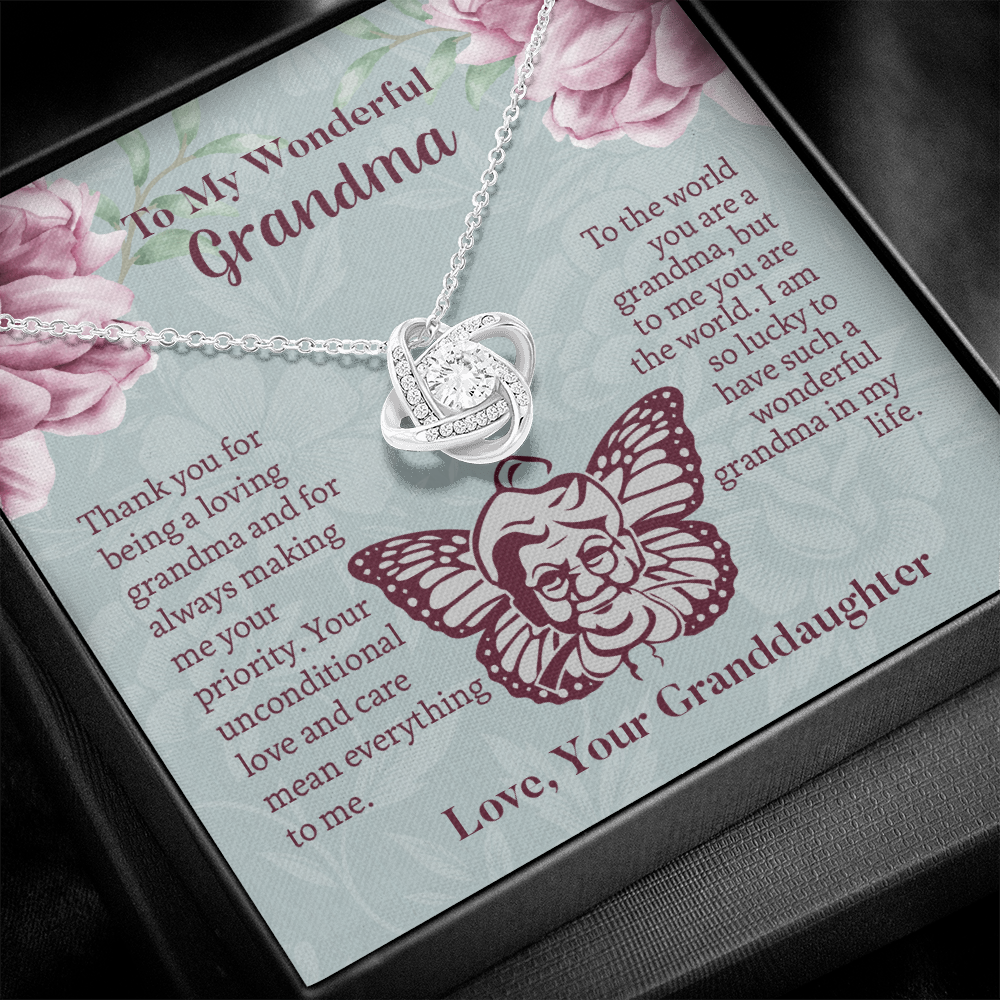 To My Wonderful Grandma Love Knot Necklace, Grandmother Necklace, Grandma Gift, Gift For Grandma from granddaughter