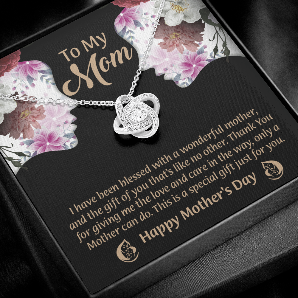 To My Mom Love Knot Necklace From Daughter, Thoughtful Present From Son, Mothers Day Gift To Mom