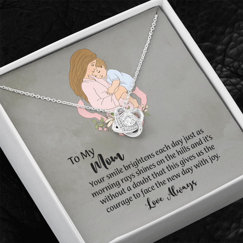 To My Mom Love Knot Necklace from Daughter, Mothers Day Gift for Mom, Thoughtful Present from Son
