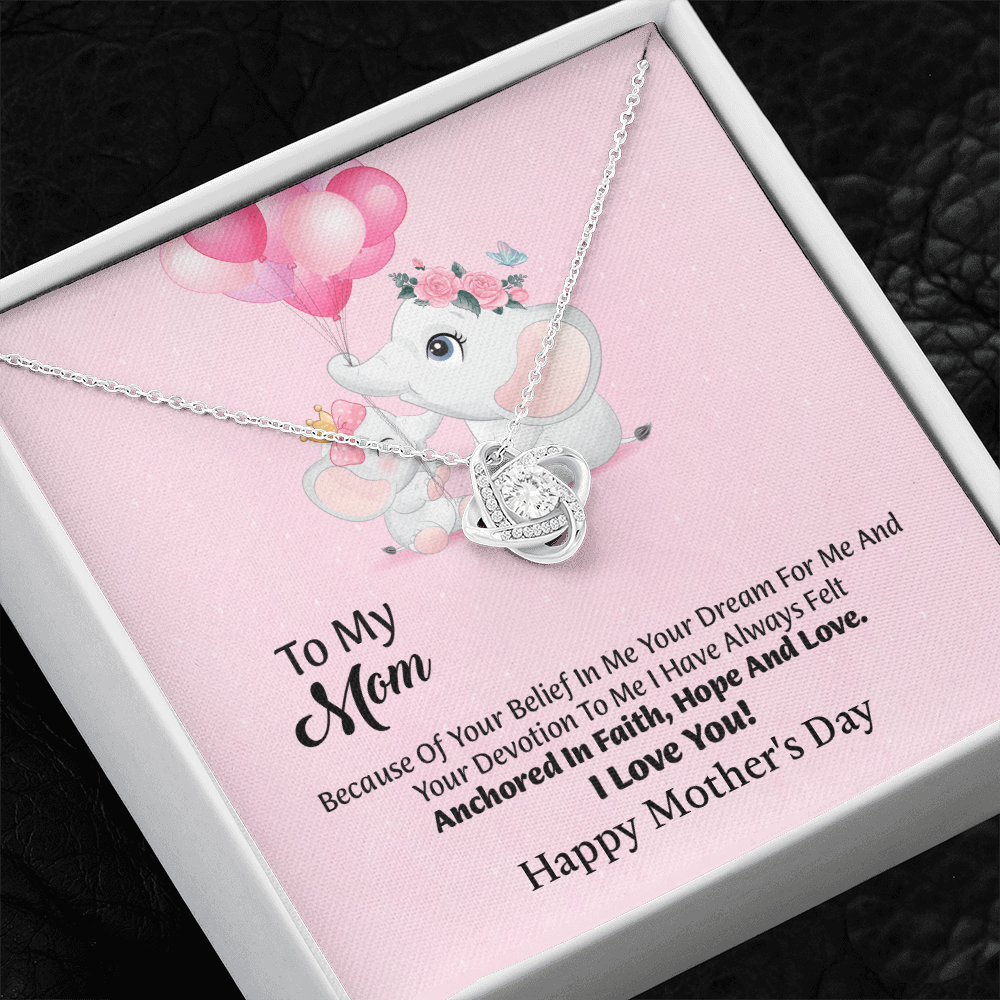To My Mom Love Knot Necklace From Daughter, Thoughtful Present From Son, Mothers Day Gift To Mom