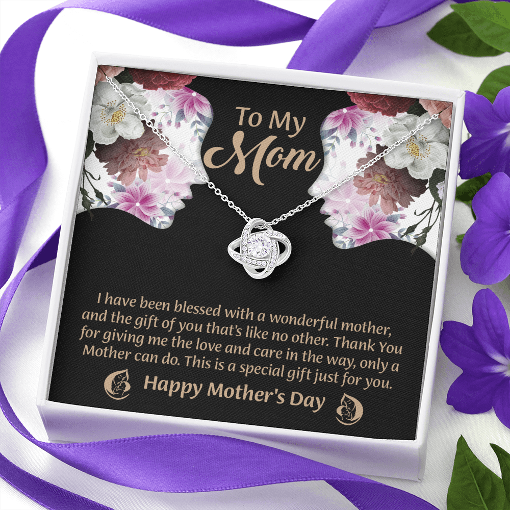To My Mom Love Knot Necklace From Daughter, Thoughtful Present From Son, Mothers Day Gift To Mom