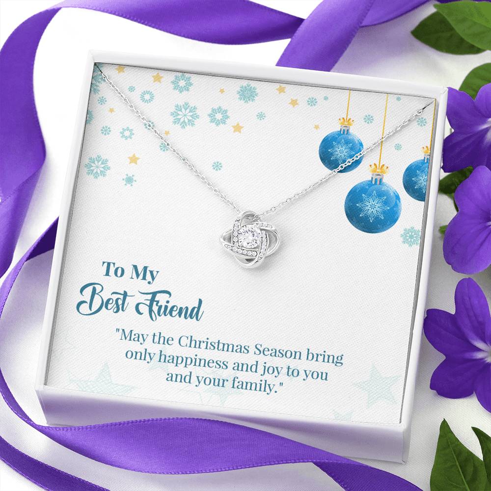 To My Best Friend Love Knot Necklace With Message Card, Christmas Gift For Friend, Gift From Friend, Gift For Her, Handmade Jewelry