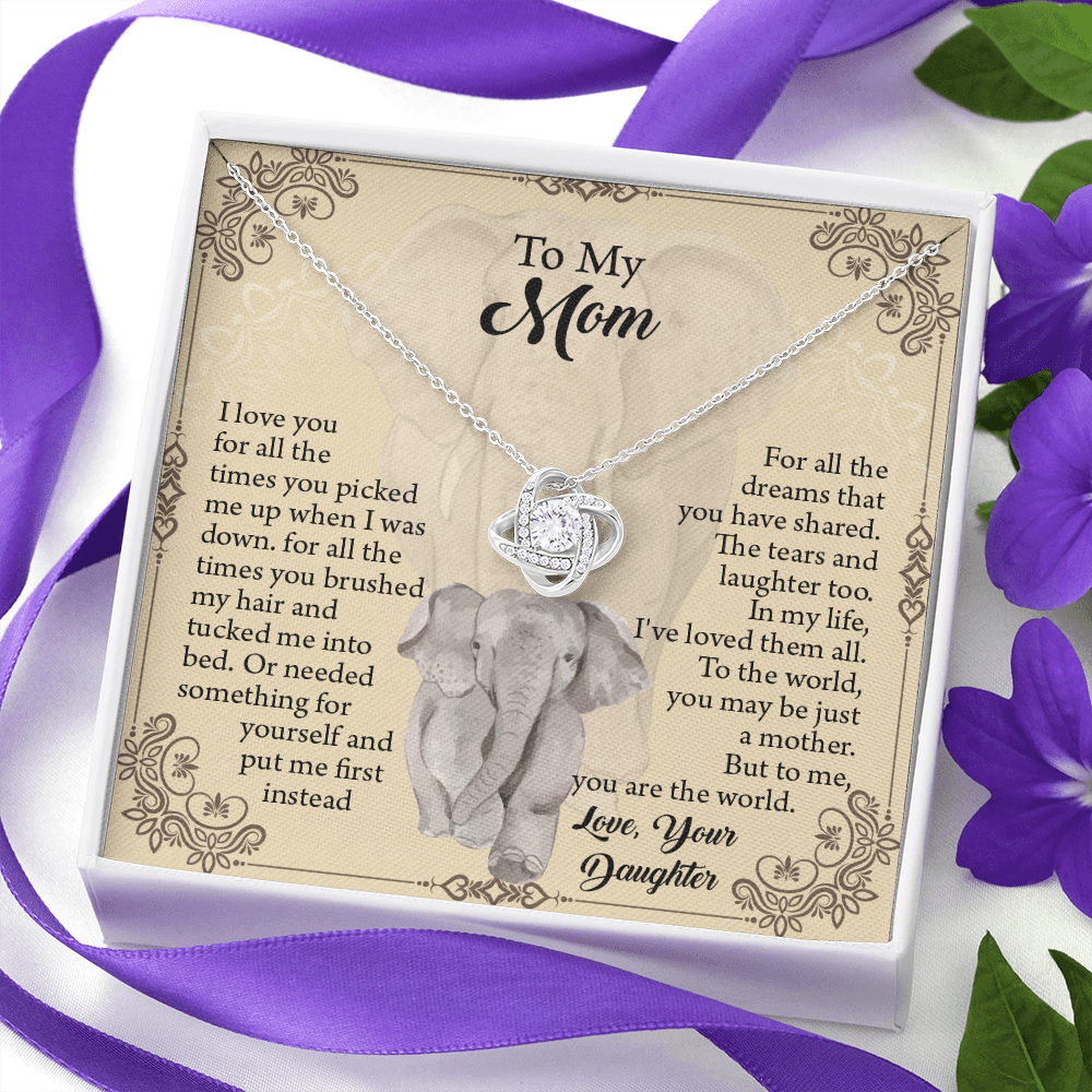 To My Mom Necklace, Mothers Day Necklace, Mom Birthday Gift From Daughter, Message Card Jewelry For Mom