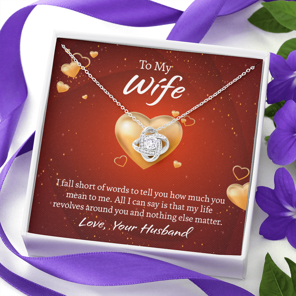 To My Wife Love Knot Necklace, Wife Jewelry, Necklace for Wife, Anniversary Gift for Wife, Wife Birthday Gift