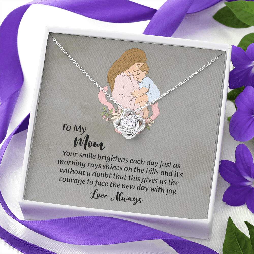 To My Mom Love Knot Necklace from Daughter, Mothers Day Gift for Mom, Thoughtful Present from Son