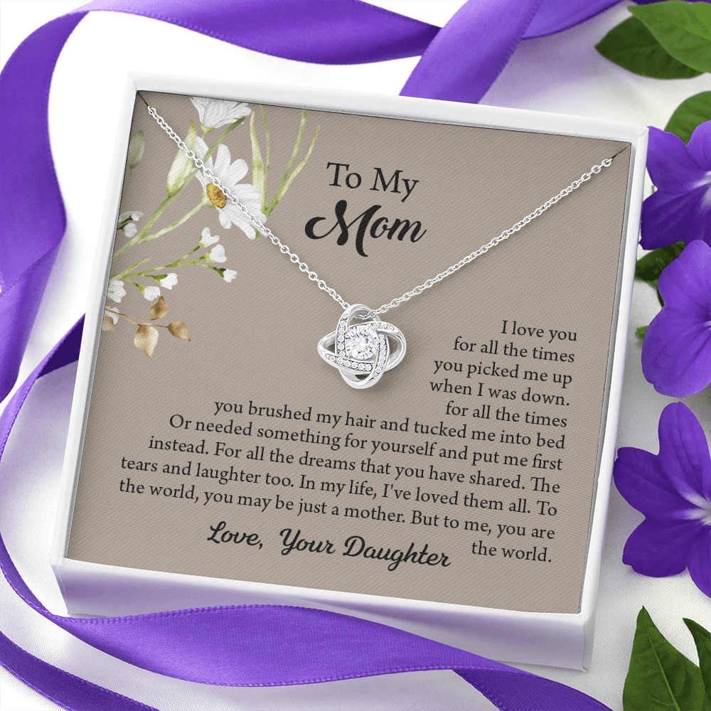 To My Mom Necklace, Mothers Day Necklace, Mom Birthday Gift From Daughter, Message Card Jewelry For Mom