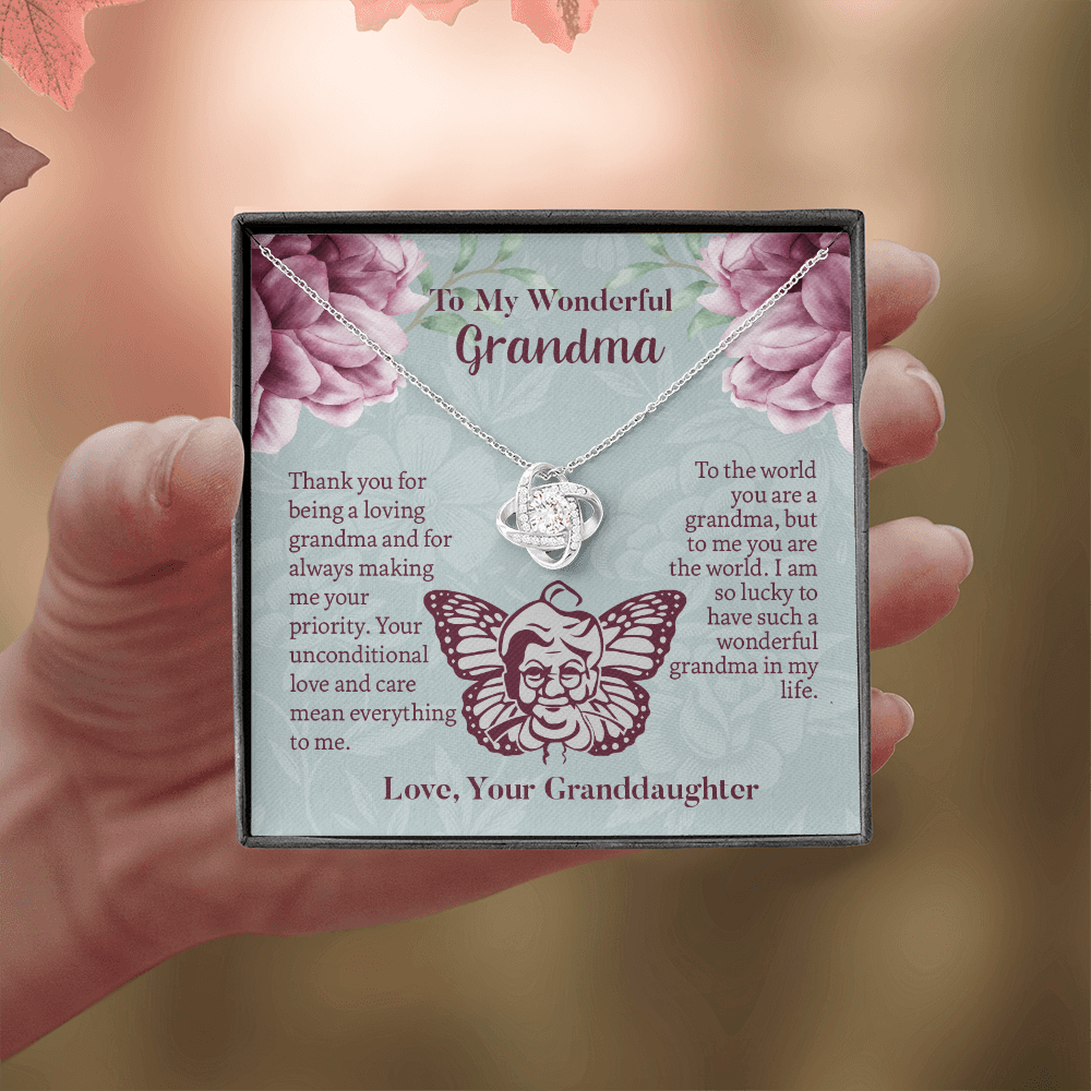 To My Wonderful Grandma Love Knot Necklace, Grandmother Necklace, Grandma Gift, Gift For Grandma from granddaughter