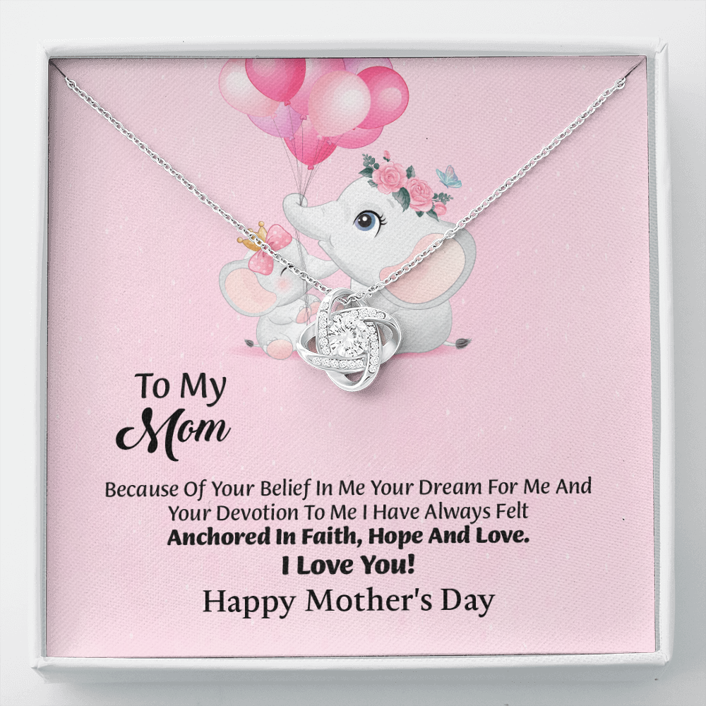 To My Mom Love Knot Necklace From Daughter, Thoughtful Present From Son, Mothers Day Gift To Mom