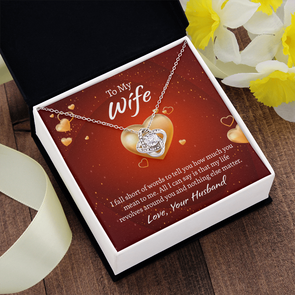 To My Wife Love Knot Necklace, Wife Jewelry, Necklace for Wife, Anniversary Gift for Wife, Wife Birthday Gift