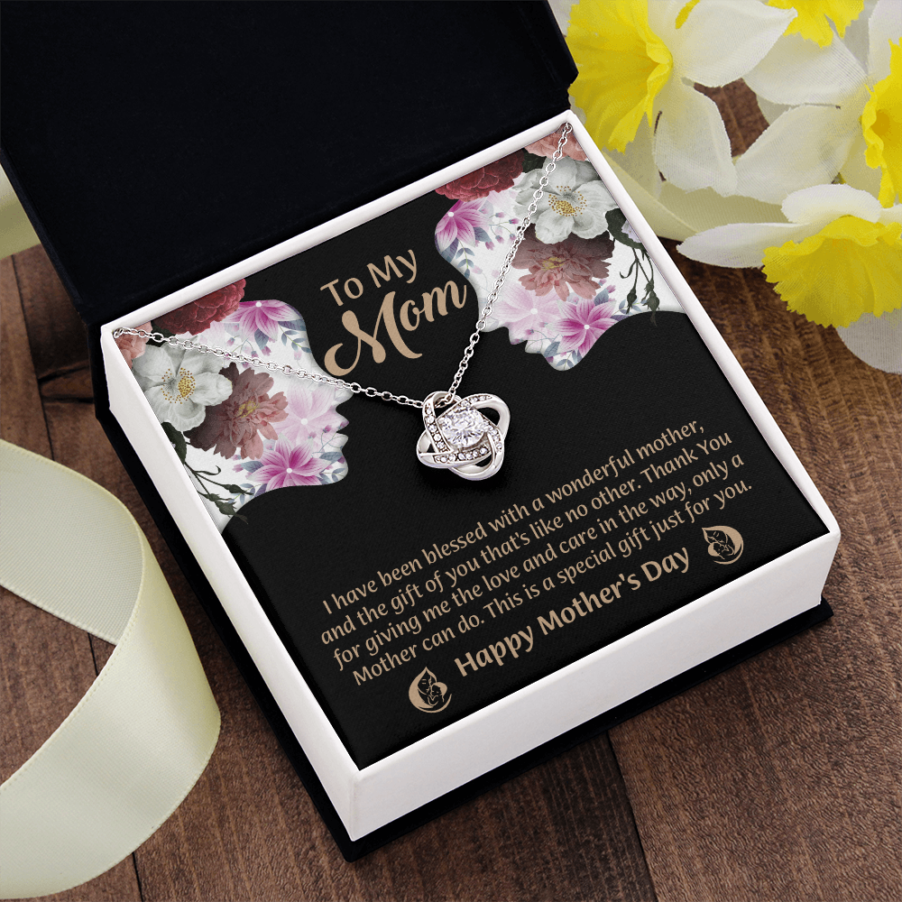 To My Mom Love Knot Necklace From Daughter, Thoughtful Present From Son, Mothers Day Gift To Mom