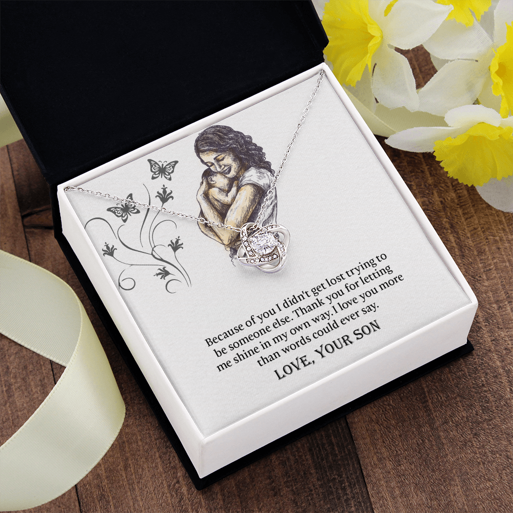 To My Mom Love Knot Necklace, Presents for Mom, Mothers Day Gift From Son, Mama Necklace