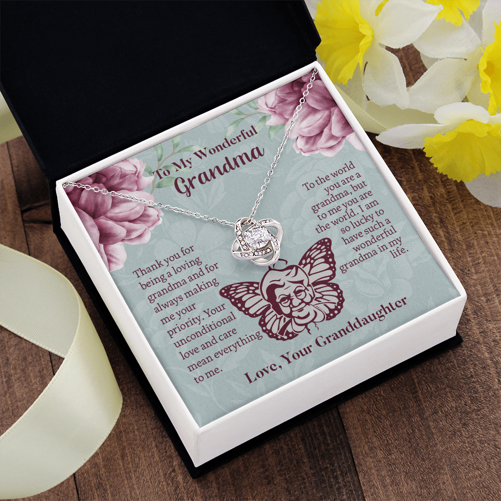 To My Wonderful Grandma Love Knot Necklace, Grandmother Necklace, Grandma Gift, Gift For Grandma from granddaughter