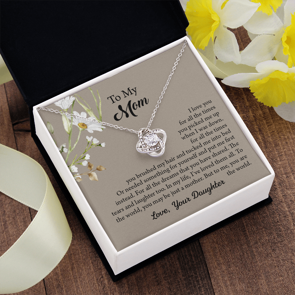 To My Mom Necklace, Mothers Day Necklace, Mom Birthday Gift From Daughter, Message Card Jewelry For Mom