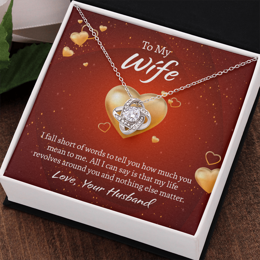To My Wife Love Knot Necklace, Wife Jewelry, Necklace for Wife, Anniversary Gift for Wife, Wife Birthday Gift