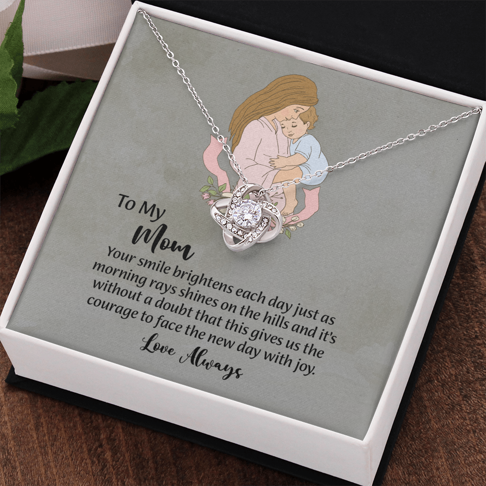 To My Mom Love Knot Necklace from Daughter, Mothers Day Gift for Mom, Thoughtful Present from Son