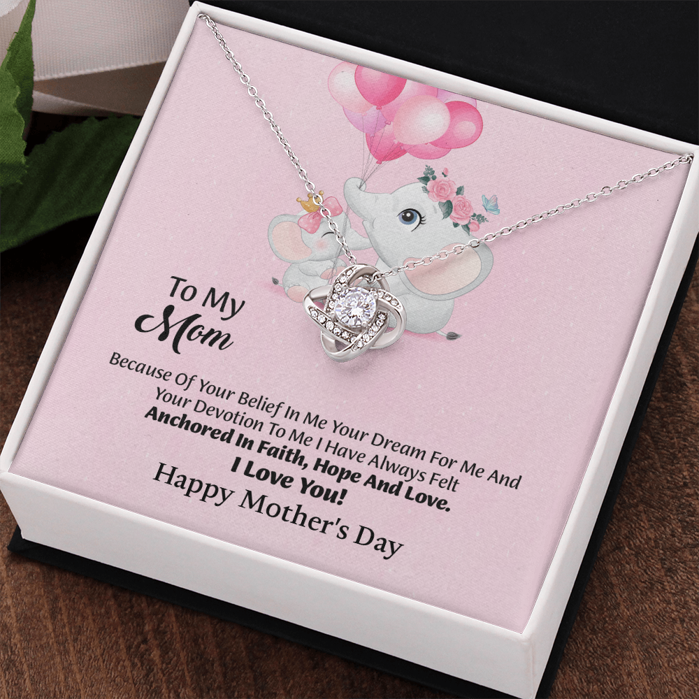 To My Mom Love Knot Necklace From Daughter, Thoughtful Present From Son, Mothers Day Gift To Mom