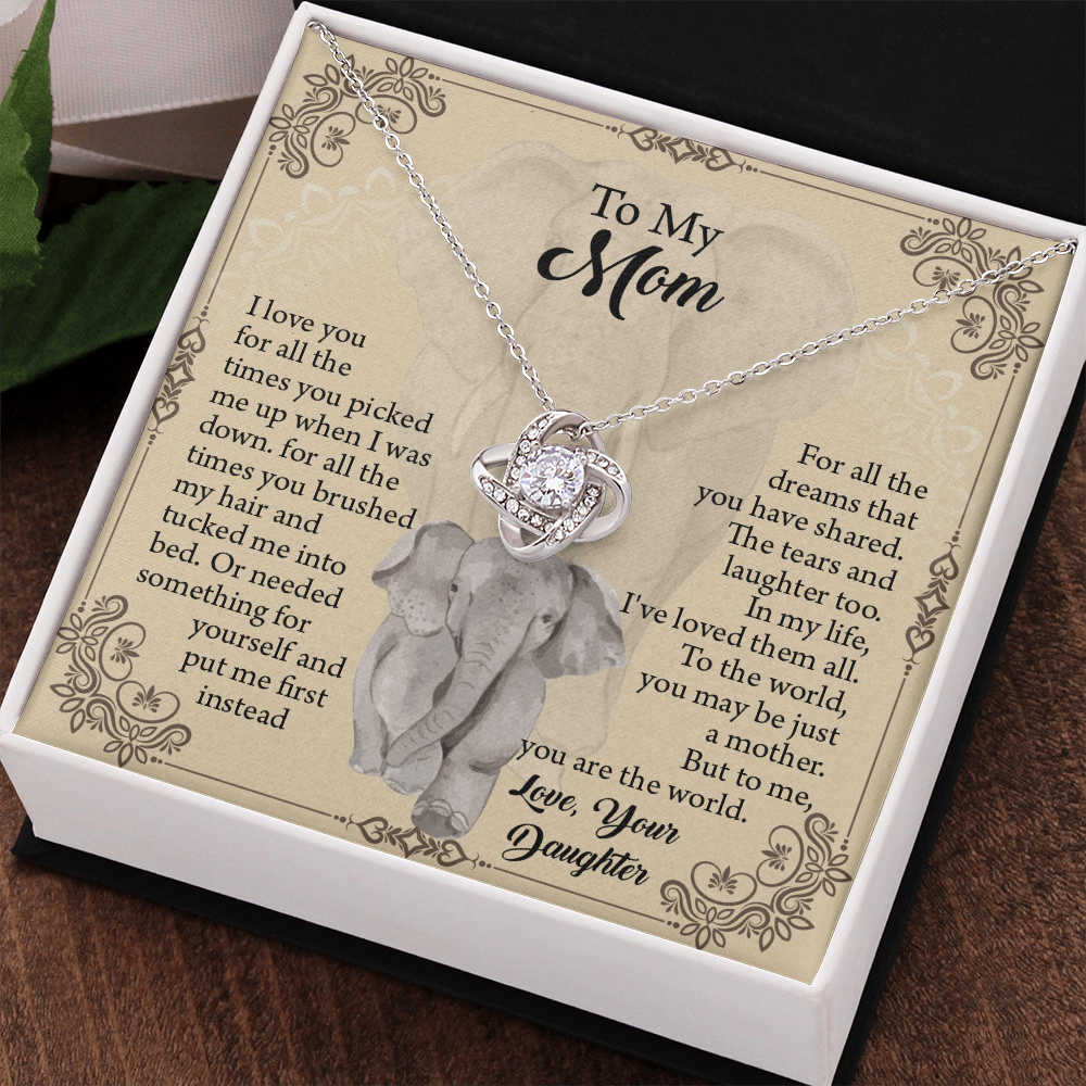 To My Mom Necklace, Mothers Day Necklace, Mom Birthday Gift From Daughter, Message Card Jewelry For Mom