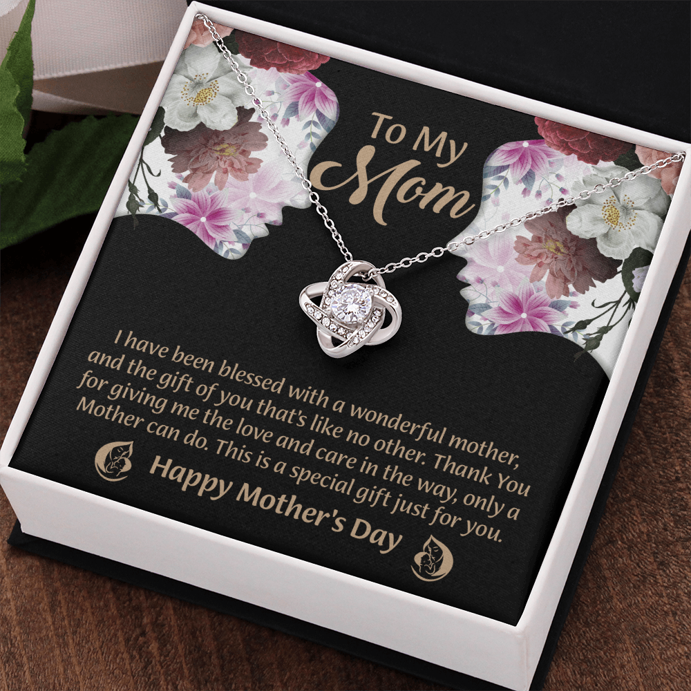 To My Mom Love Knot Necklace From Daughter, Thoughtful Present From Son, Mothers Day Gift To Mom