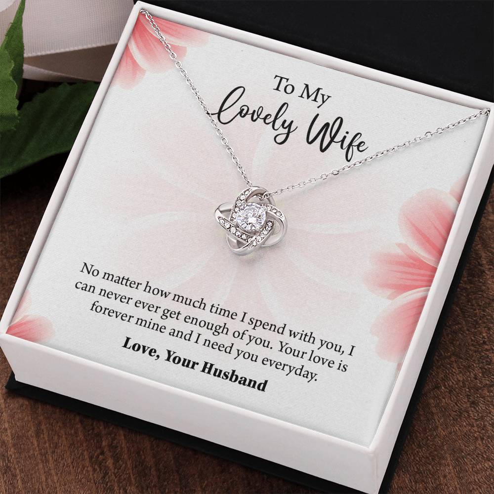 To My Lovely Wife Love knot Necklace, Wife Jewelry, Anniversary gift for Wife, Wife Birthday Gift, Necklace for Wife, Gift for Her