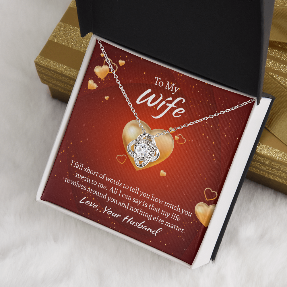 To My Wife Love Knot Necklace, Wife Jewelry, Necklace for Wife, Anniversary Gift for Wife, Wife Birthday Gift