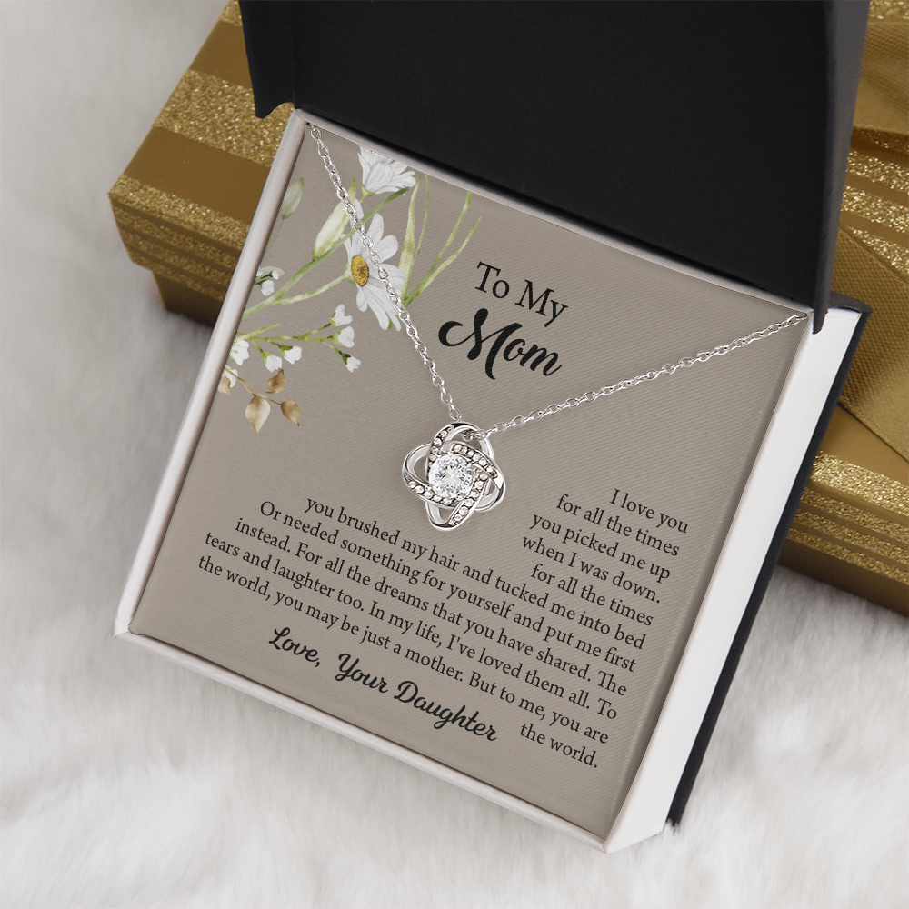 To My Mom Necklace, Mothers Day Necklace, Mom Birthday Gift From Daughter, Message Card Jewelry For Mom
