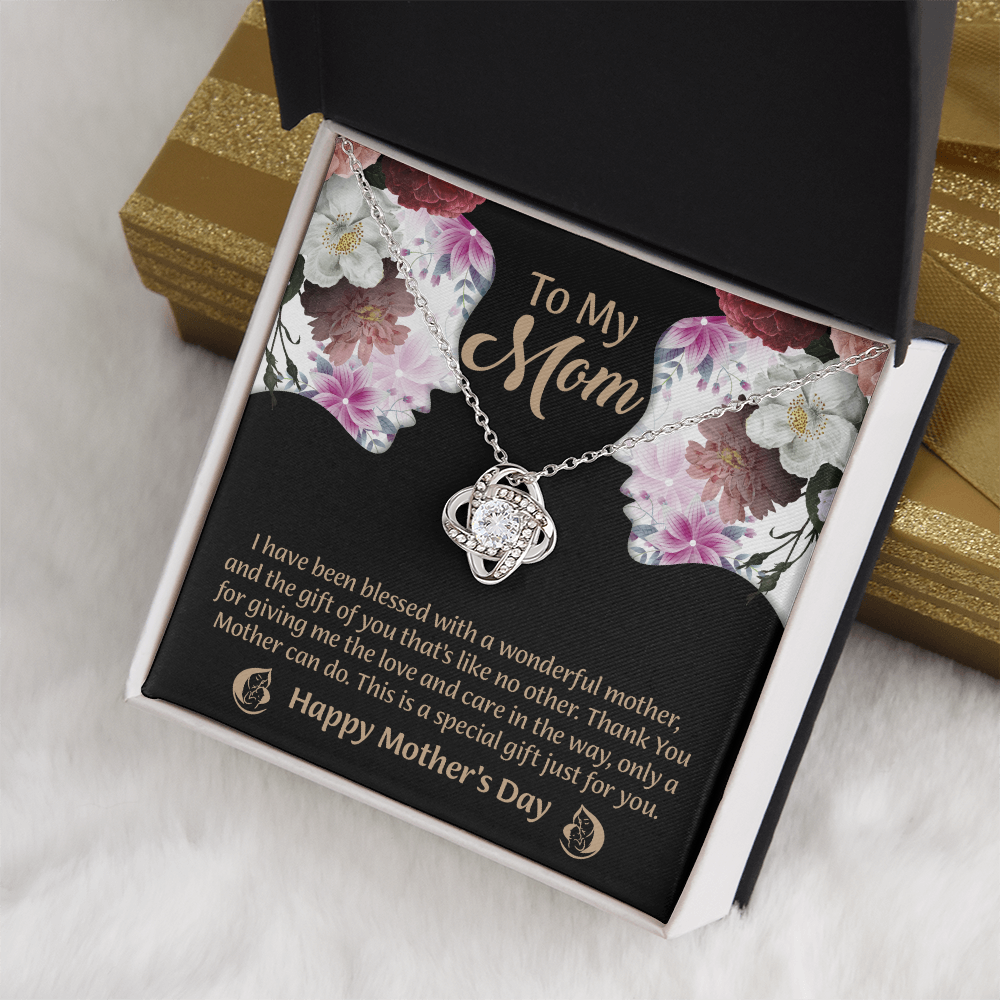 To My Mom Love Knot Necklace From Daughter, Thoughtful Present From Son, Mothers Day Gift To Mom
