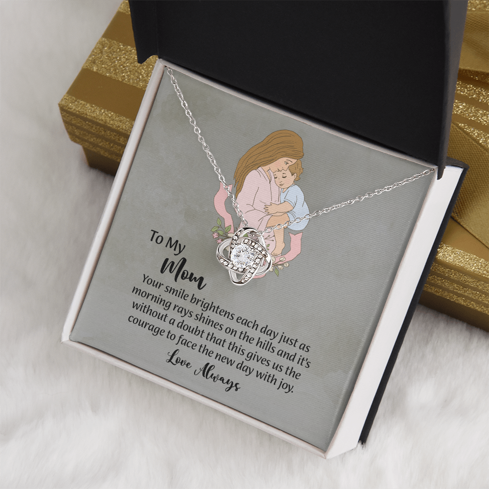 To My Mom Love Knot Necklace from Daughter, Mothers Day Gift for Mom, Thoughtful Present from Son