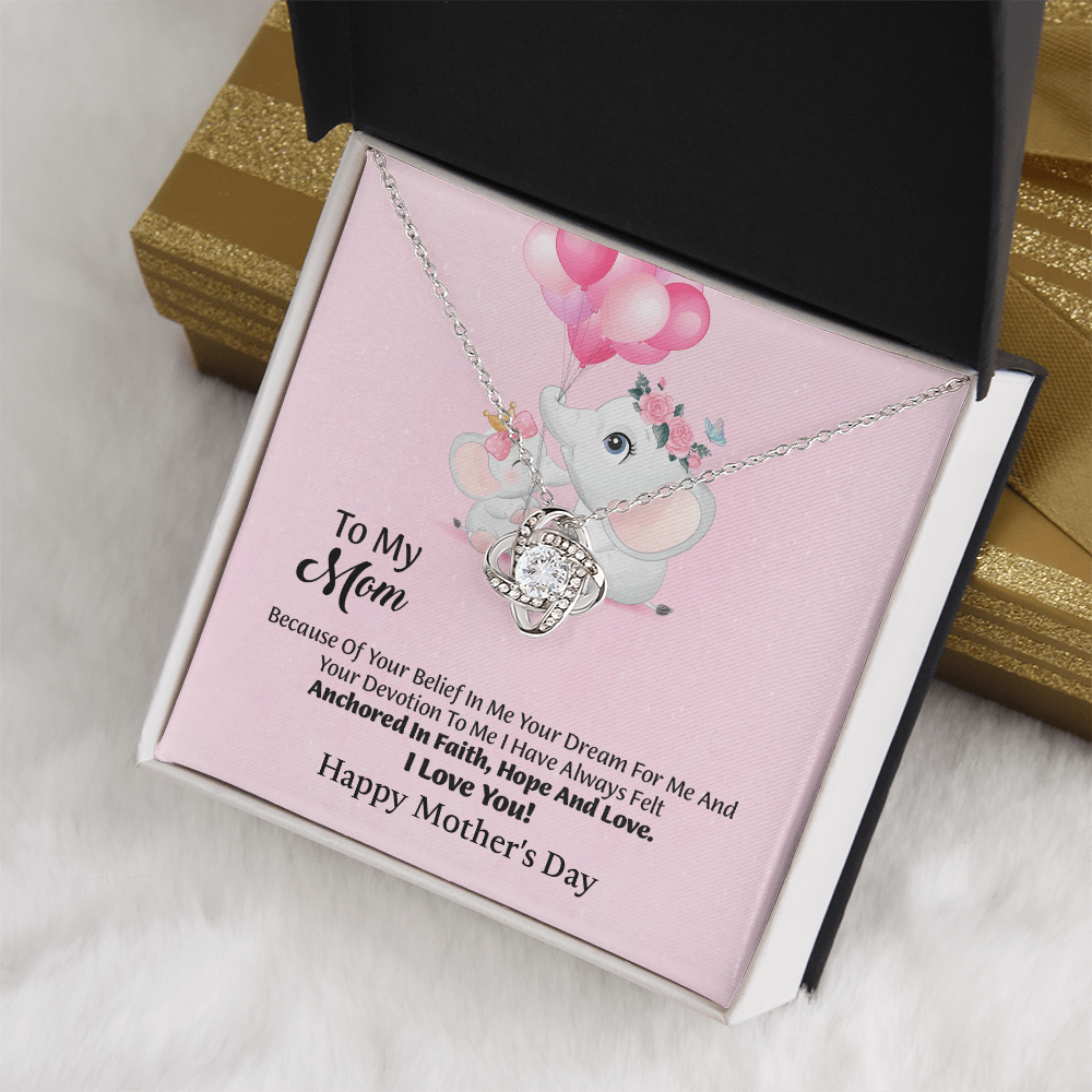 To My Mom Love Knot Necklace From Daughter, Thoughtful Present From Son, Mothers Day Gift To Mom