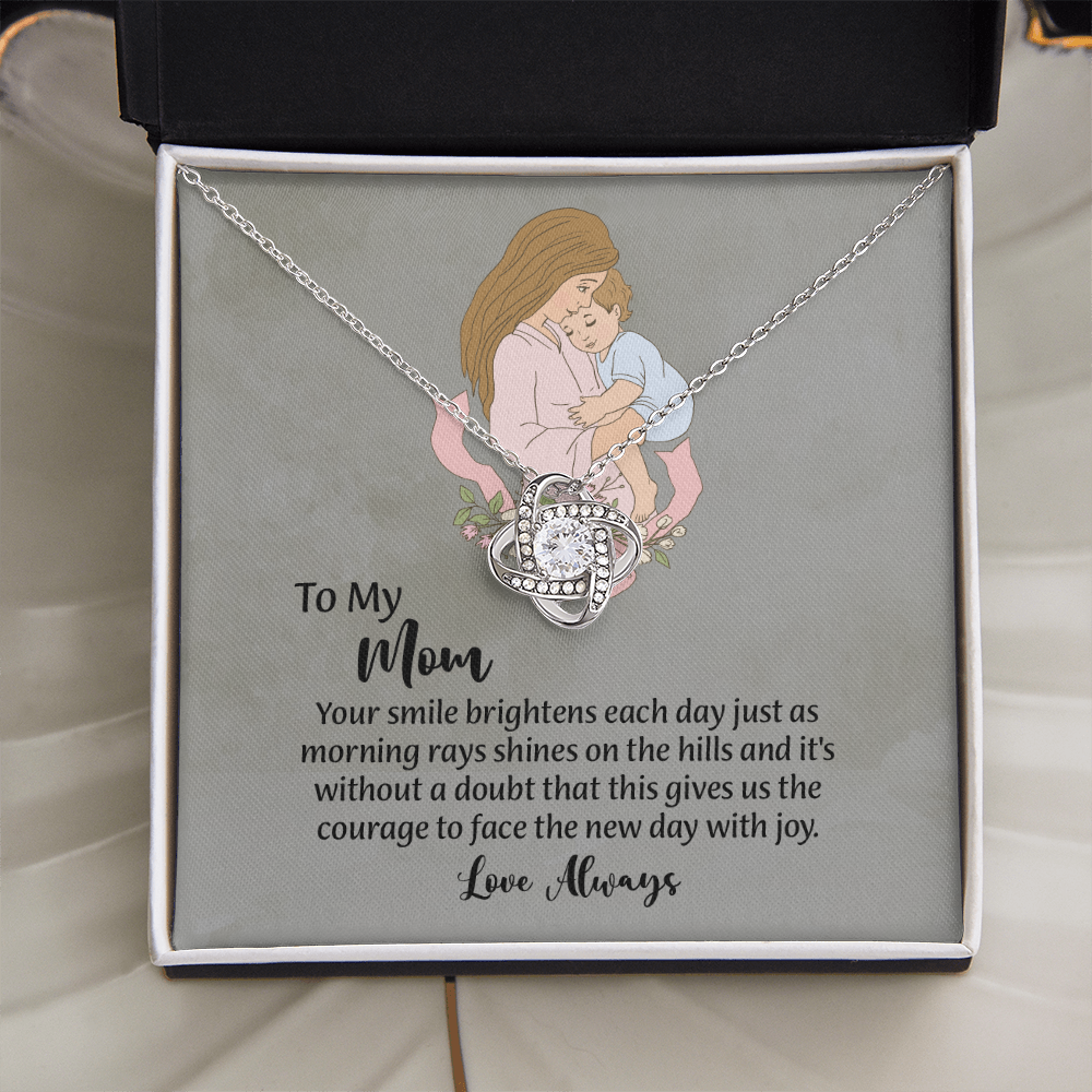 To My Mom Love Knot Necklace from Daughter, Mothers Day Gift for Mom, Thoughtful Present from Son