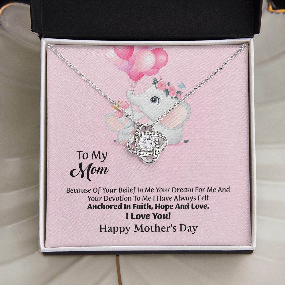 To My Mom Love Knot Necklace From Daughter, Thoughtful Present From Son, Mothers Day Gift To Mom