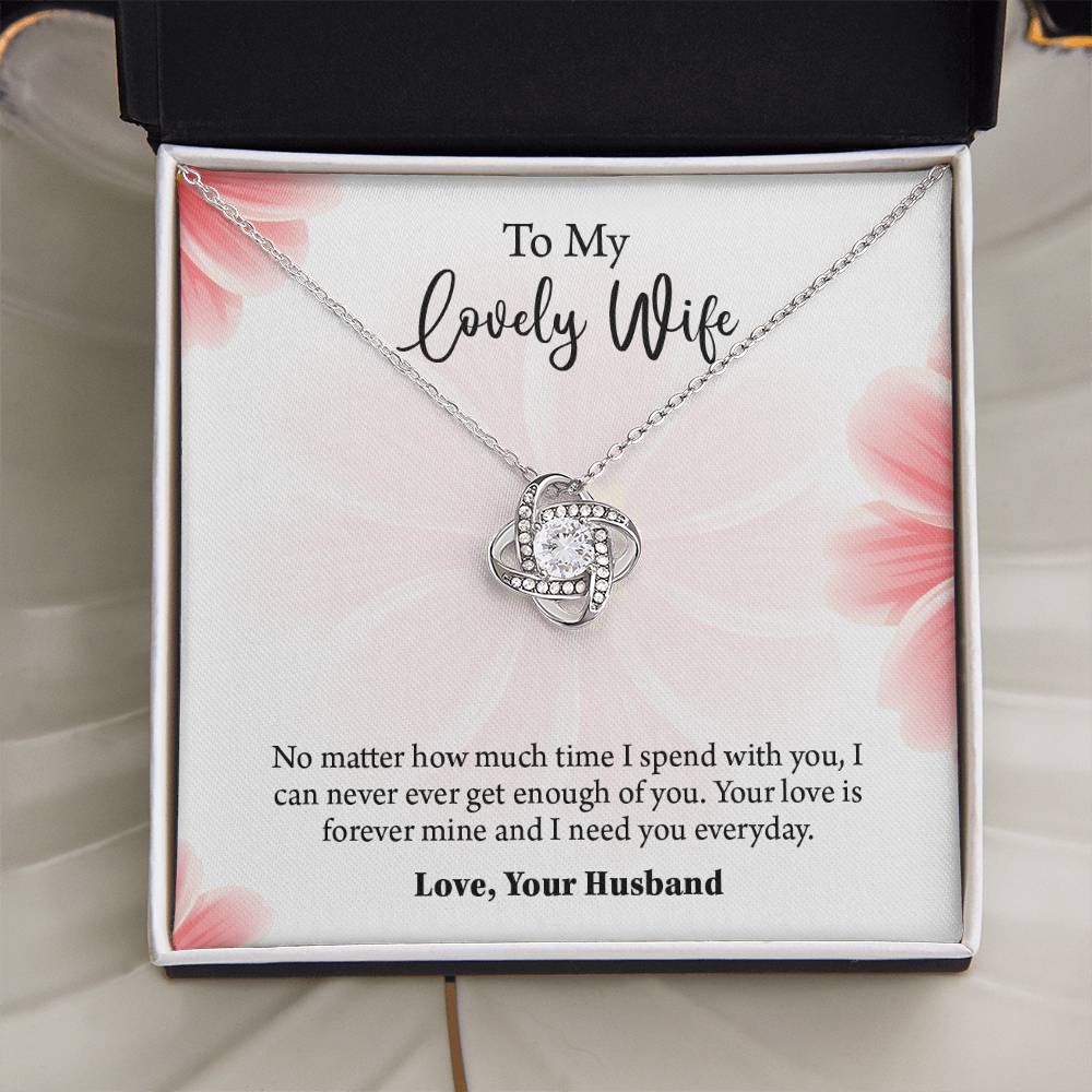 To My Lovely Wife Love knot Necklace, Wife Jewelry, Anniversary gift for Wife, Wife Birthday Gift, Necklace for Wife, Gift for Her